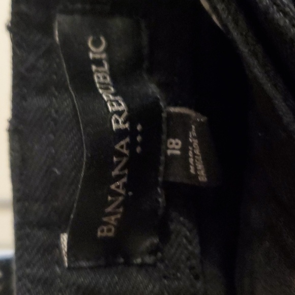 Banana Republic Black cropped cargo jeans size 18, Cotton - Picture 3 of 8